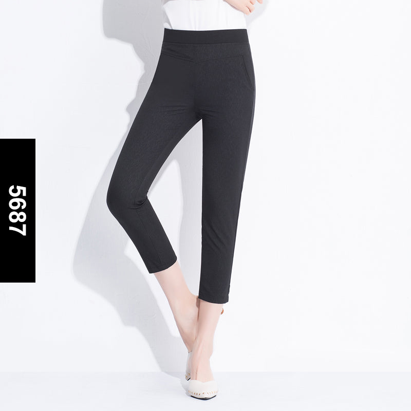 Summer New Cropped High-Waist Stretch Pants