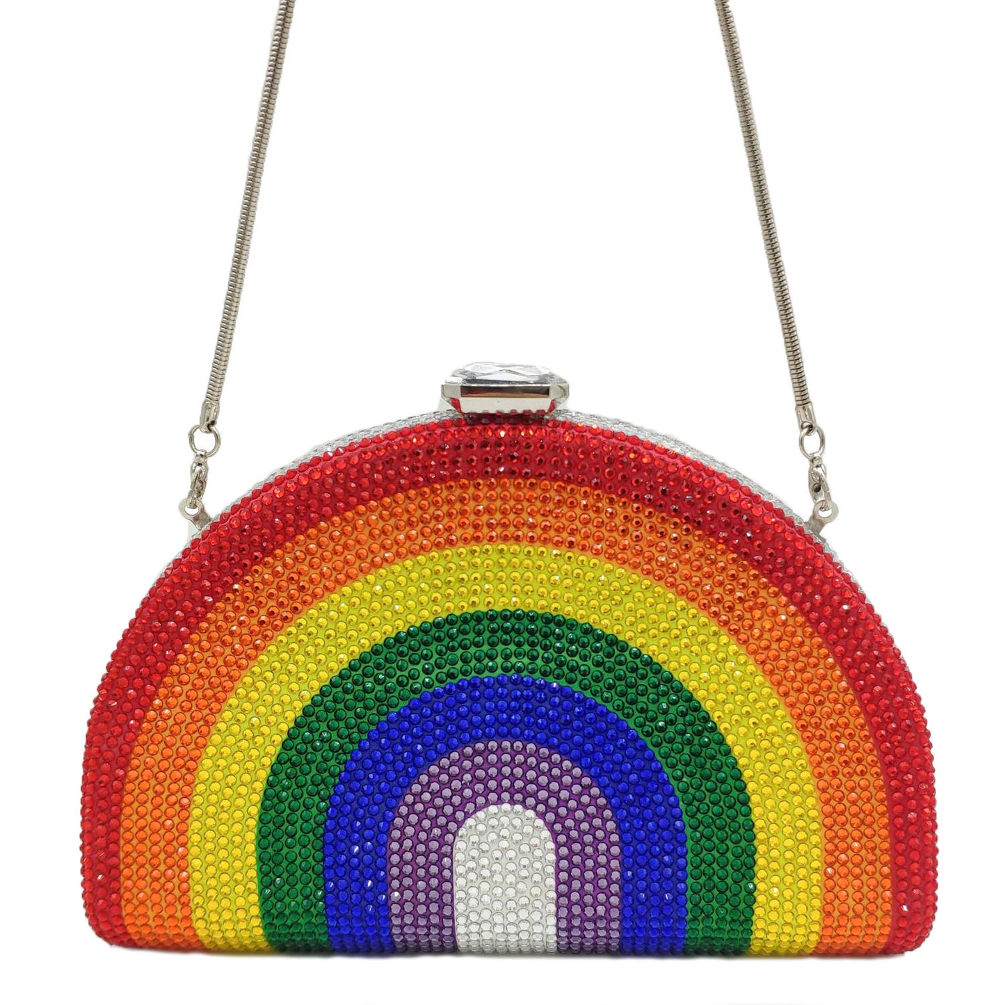 Clutch med regnbue-hot diamond taske