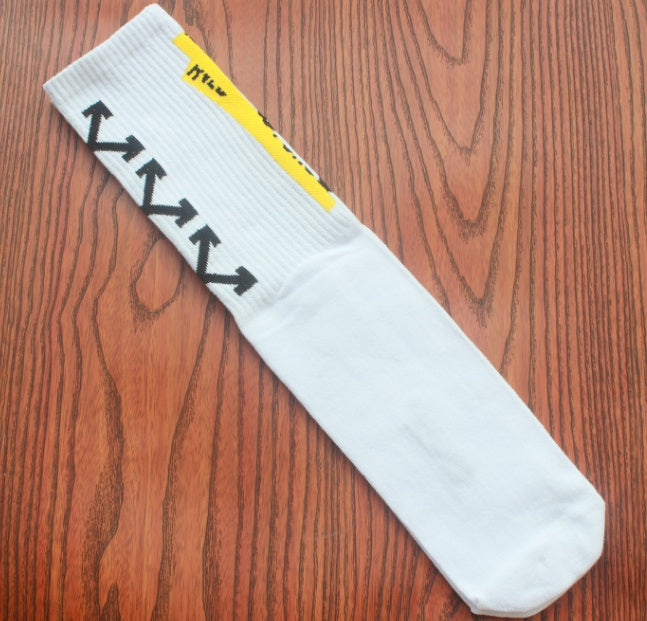 Popularlogo hip-hop long tube cotton socks