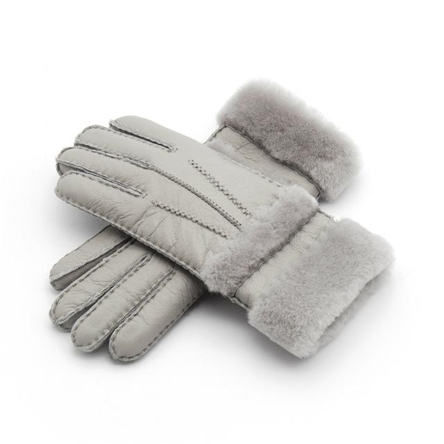 Warm Wool Leather Mittens