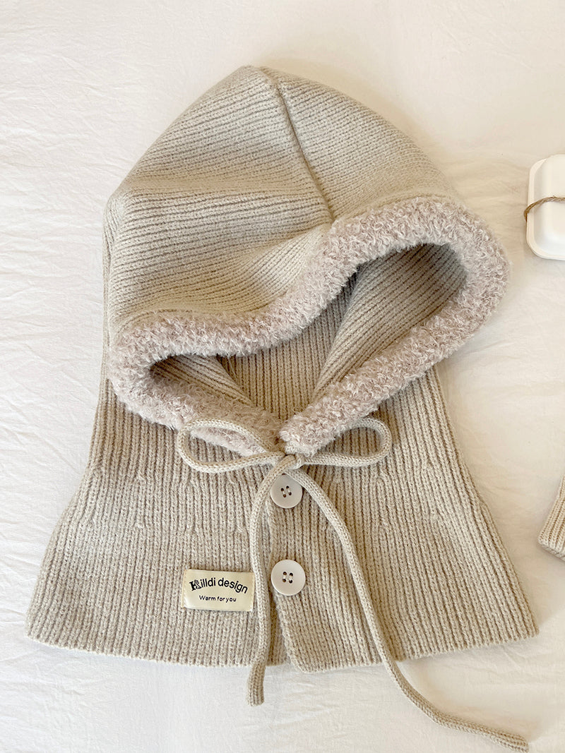 Ice Man Design Fashionable Snow Hat Balaclava Knitted Drawstring