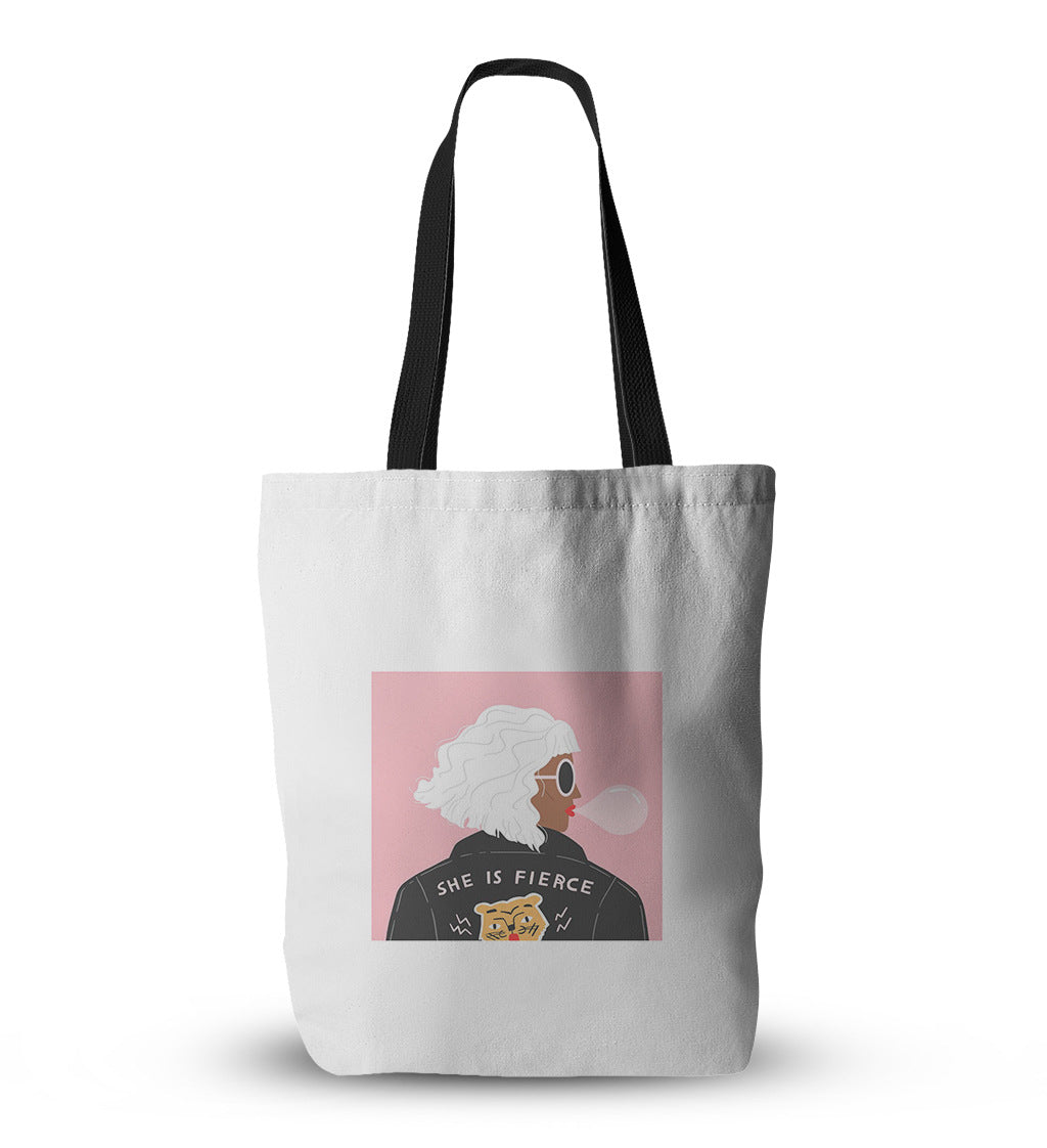 New oil painting girl canvas bag