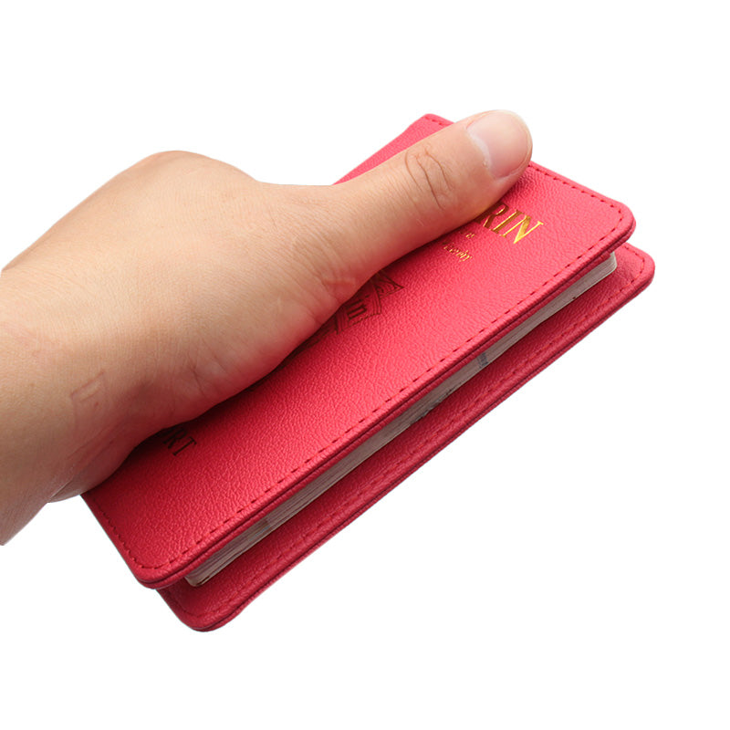 PU leather passport book ticket holder storage bag