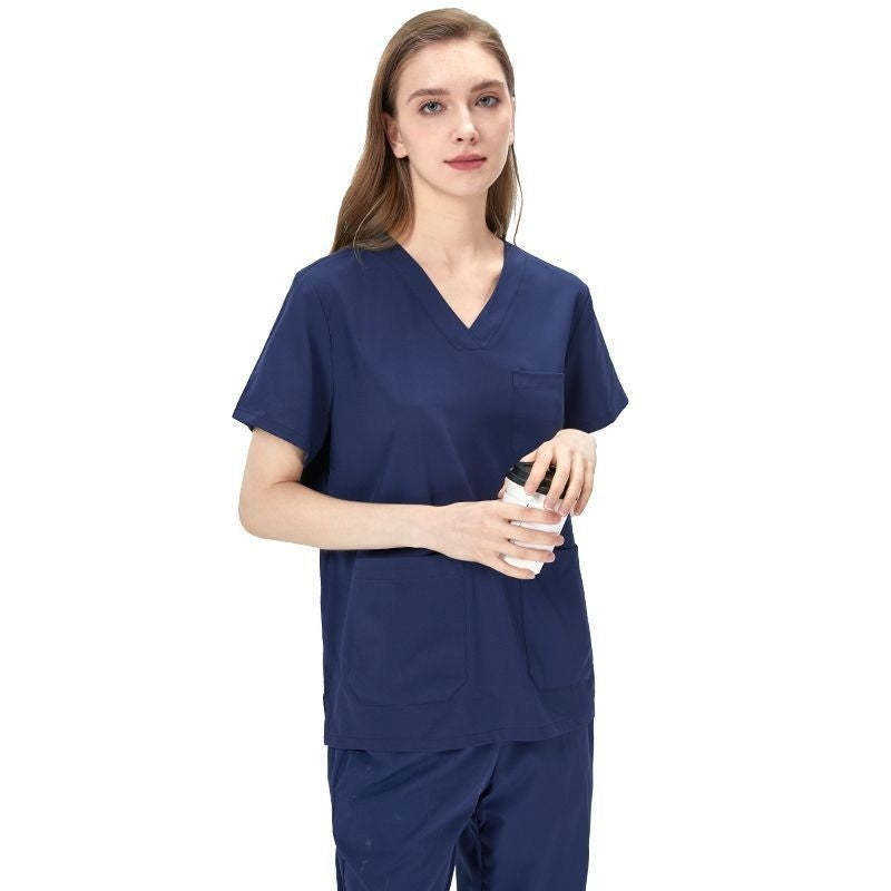 Womens Elastic Short Sleeve Surgical Gown For The Operating Room