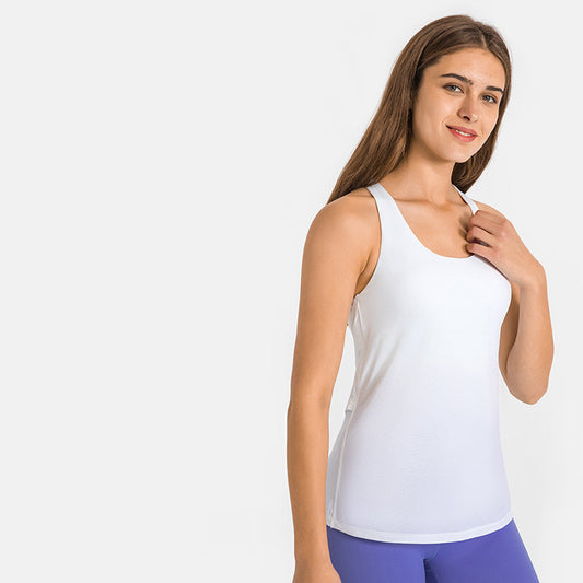 Sports Yoga Vest Women's Push-up Running Blouse Loose Workout Clothes