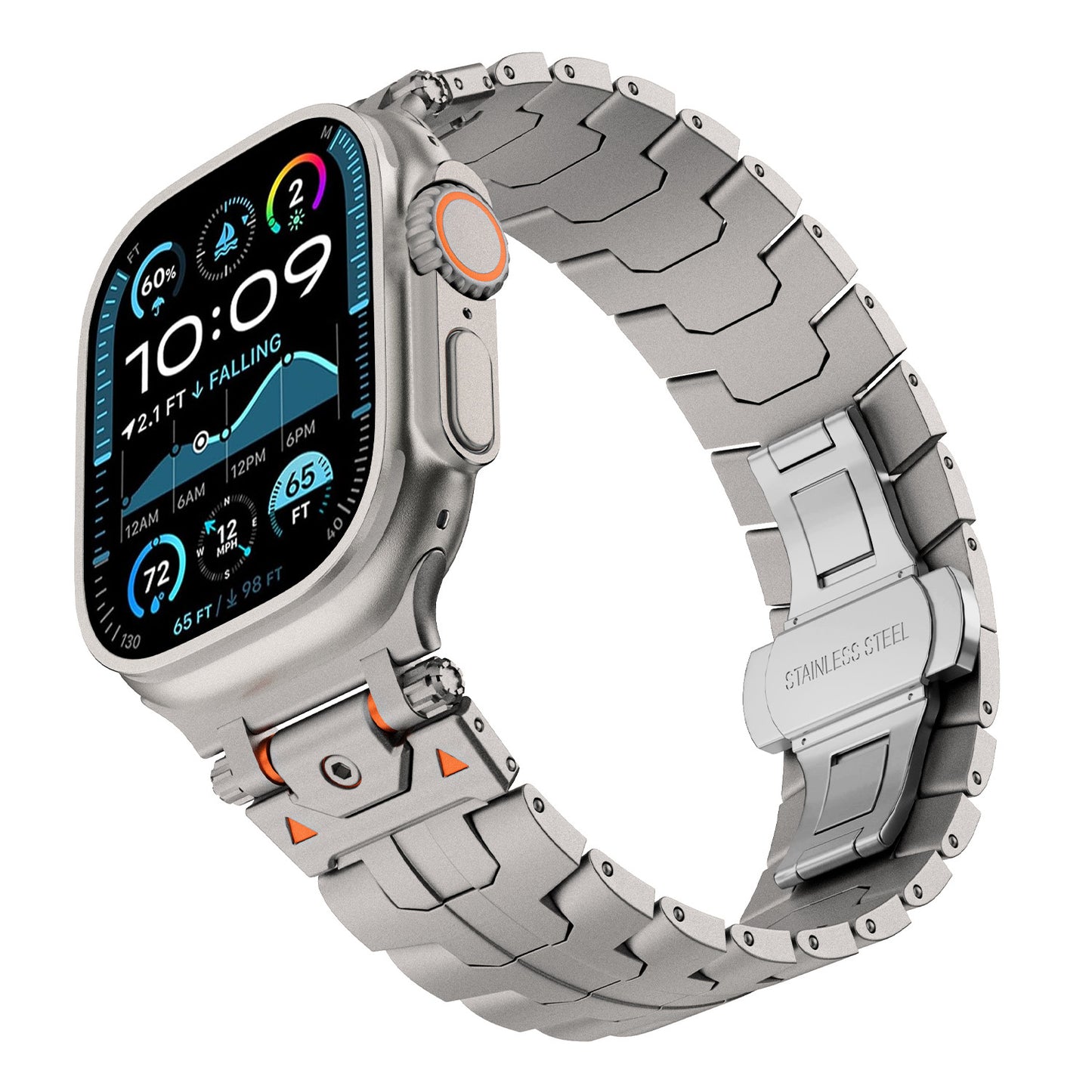 Mens Simple Versatile Stainless Steel Strap For Watch Ultra