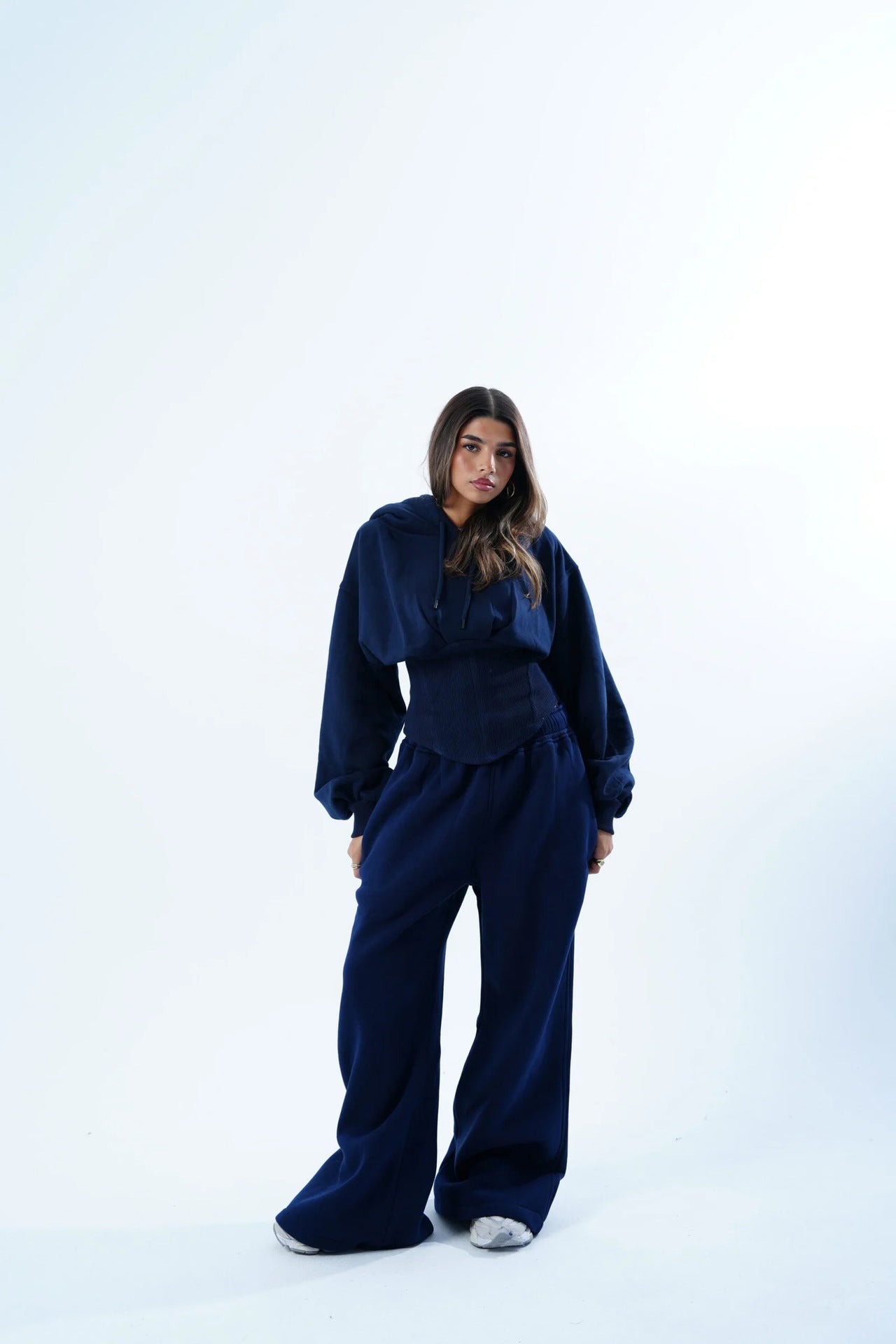 Womens Slim-fit Hoodie And Pants Two-piece Set