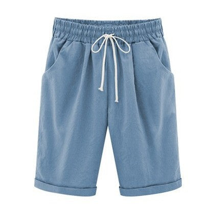 Summer casual pants, women's five-pants, thin section, wearing a pair of pants, large size