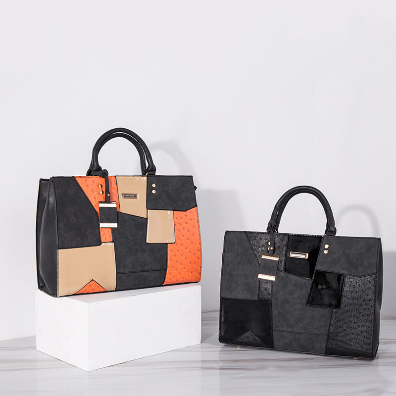 Single shoulder messenger stitching ladies bag