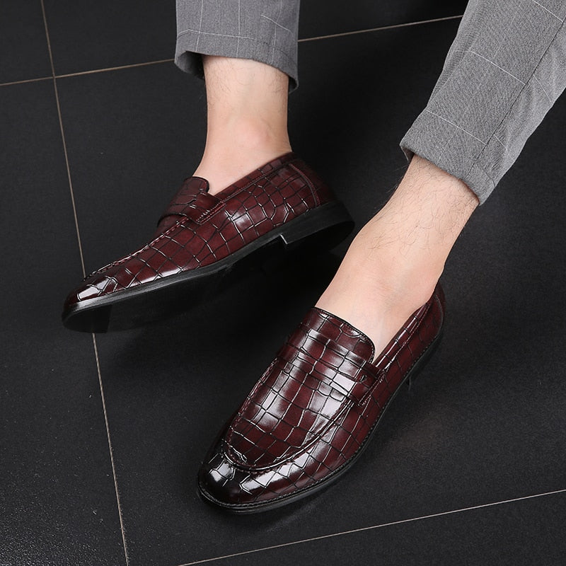Fashion Pattern Men's Set Foot Casual Leather Shoes