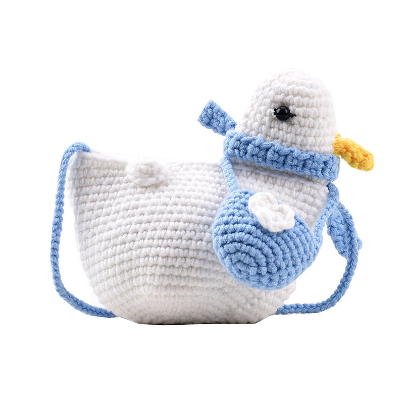 Cute Cartoon Wool Little Duck Knitted Shoulder Bag