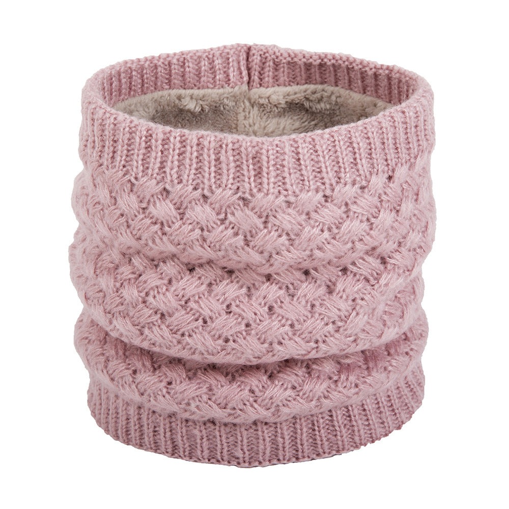 Winter plus velvet warm wool knitted bib cover