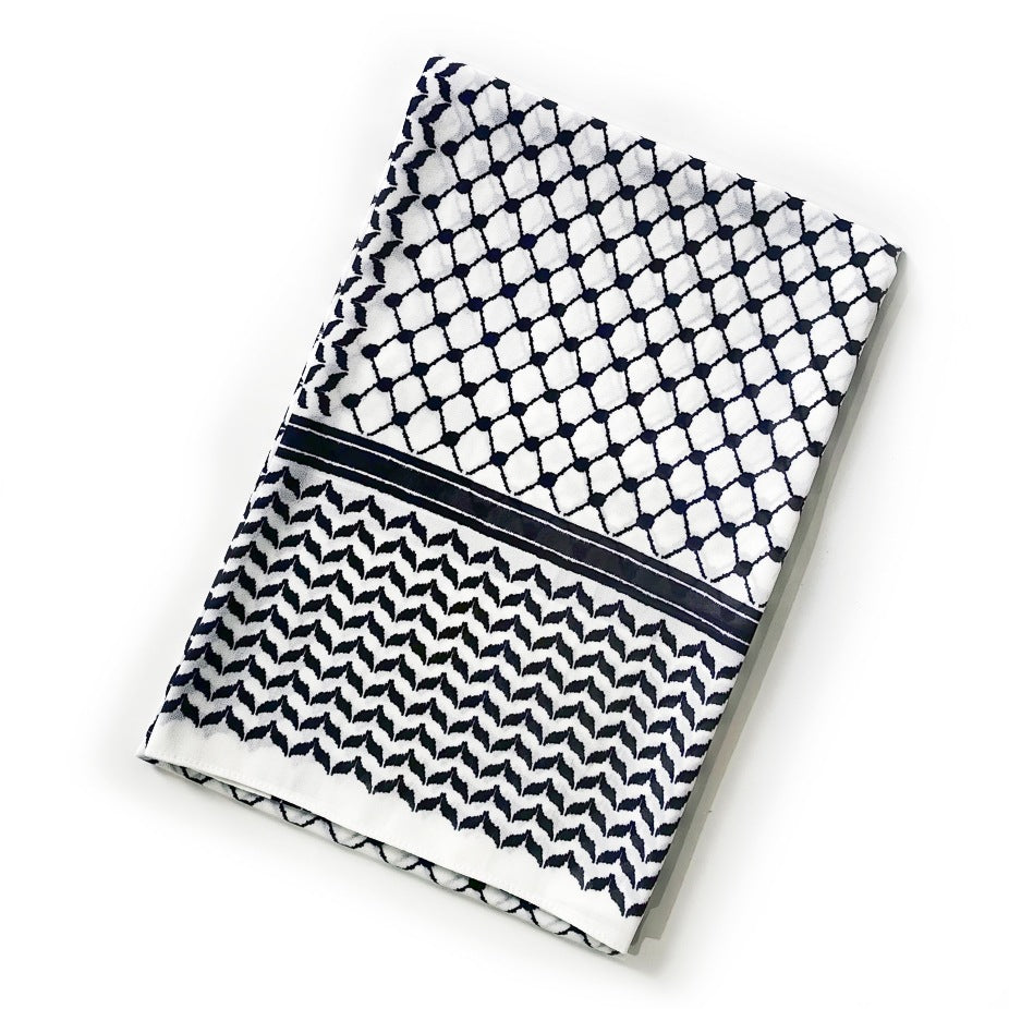 Arabic Chiffon Printed Plaid Scarf