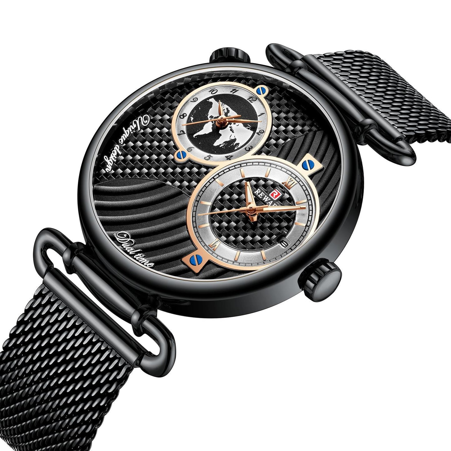 steel mesh belt men's watch