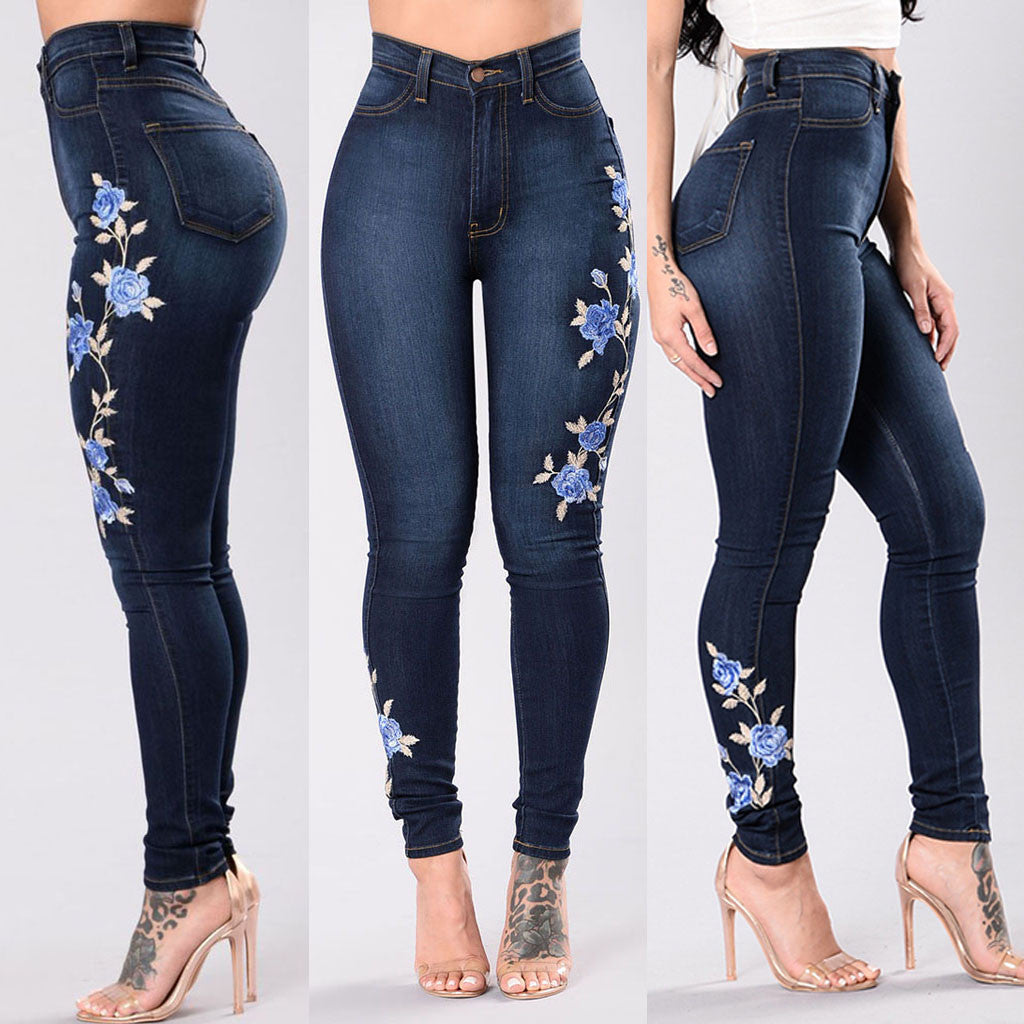 Europæiske og amerikanske broderede jeans