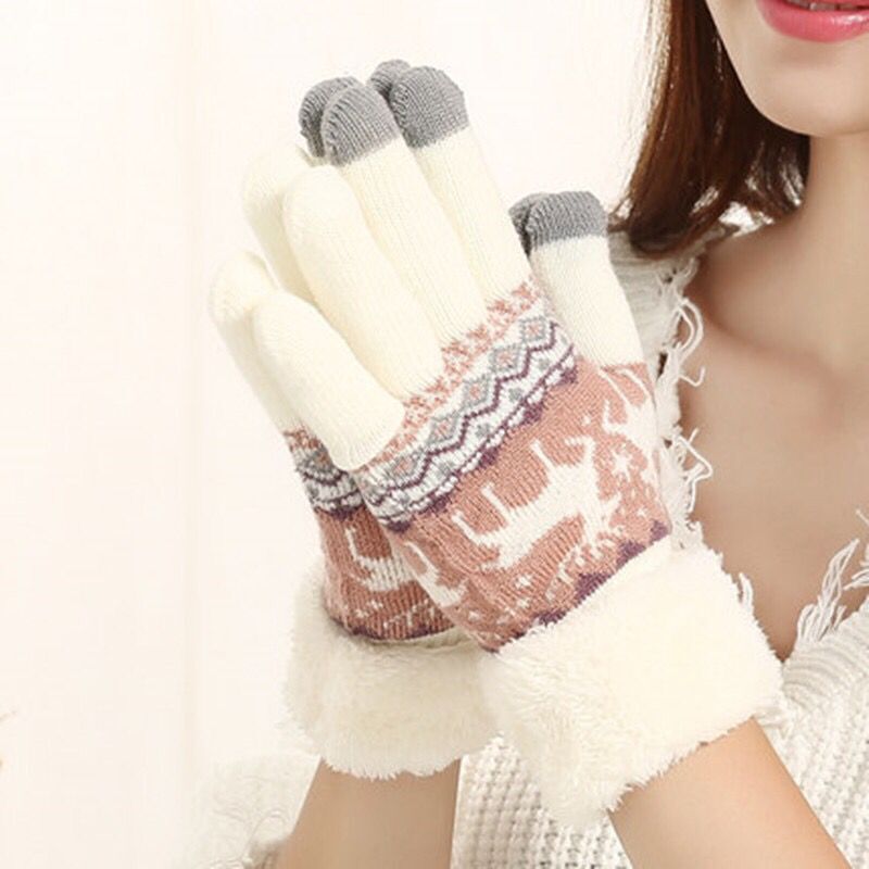 Double thickening plus velvet winter warm gloves