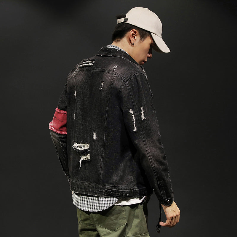 Spring New Denim Jacket Men's Slim Tooling Jacket