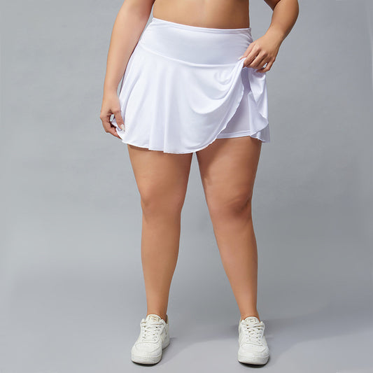 Plus Size Fitness Shorts Women's Anti-exposure Outdoor Tennis Skirt