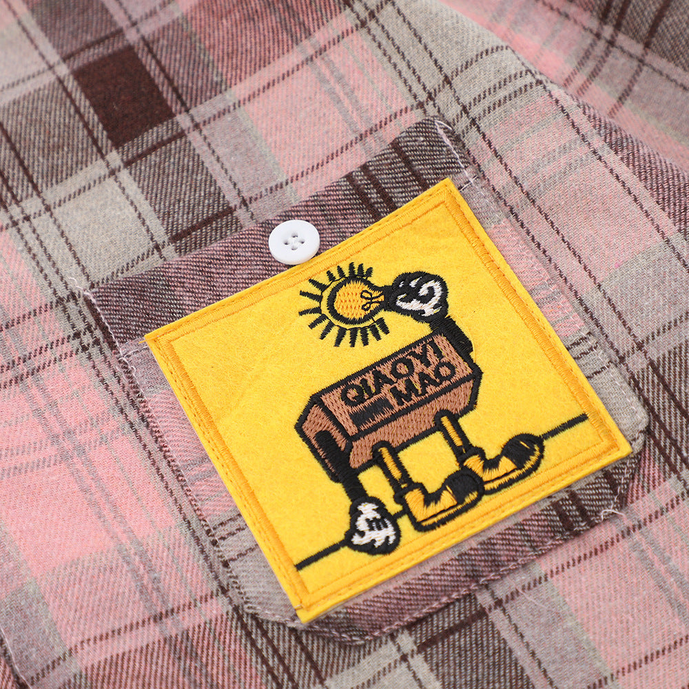 Plaid Shirt Men's Spring And Autumn Lapel Outer Tops