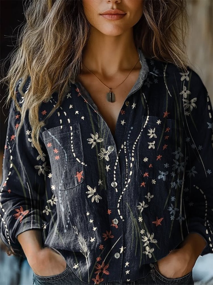 3D Digital Printing Women's Long-sleeved Blouse