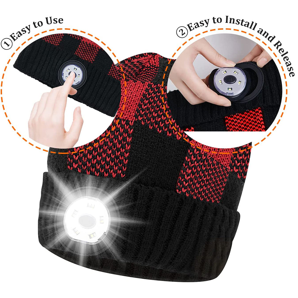 Bluetooth 5.0 Binaural Stereo LED Knitted Hat