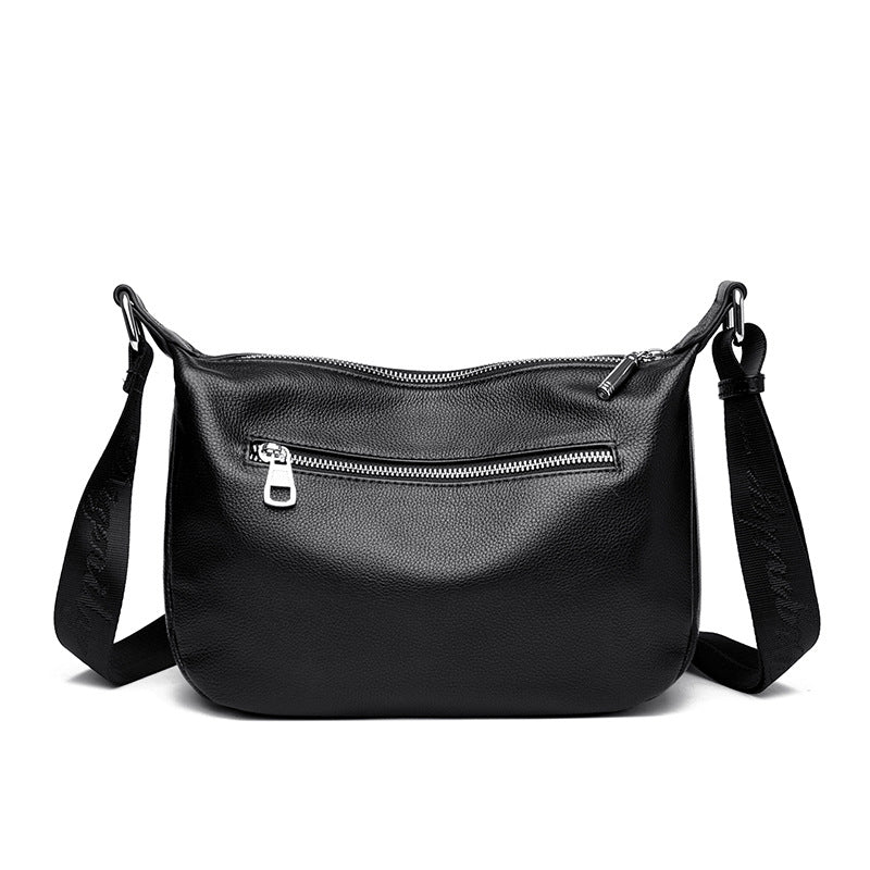 Womens Top-Grain Leather Crossbody Bag With Large Capacity