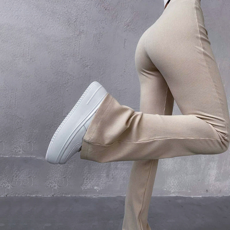 Women's Solid Color Slim Fit Fashion Micro Flared Pants
