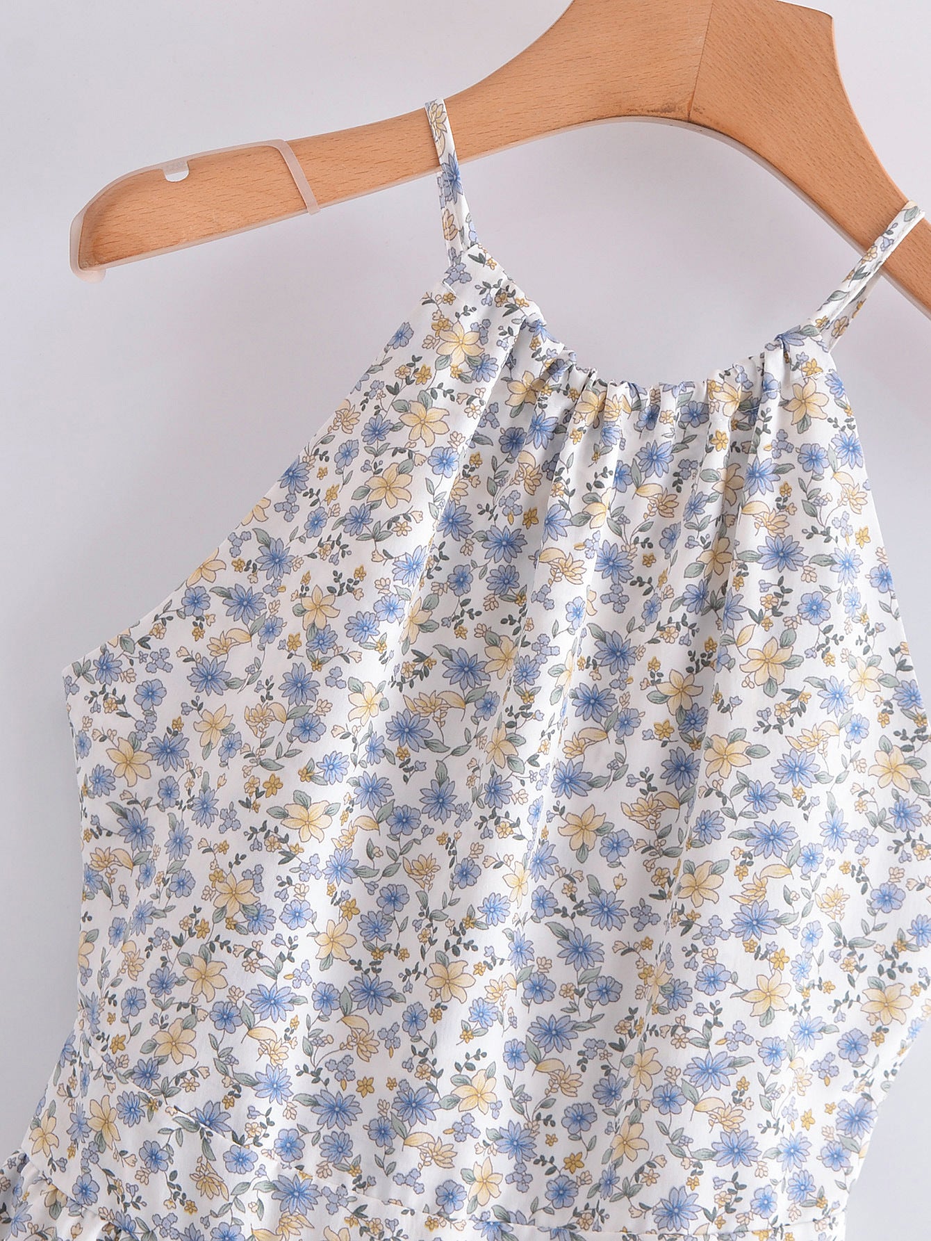 Backless Lace-up Printed One-piece Shorts