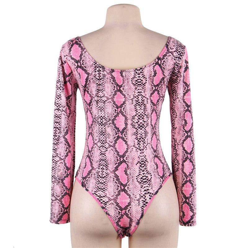 Fashion Pattern Snake Print Women's Bodysuit