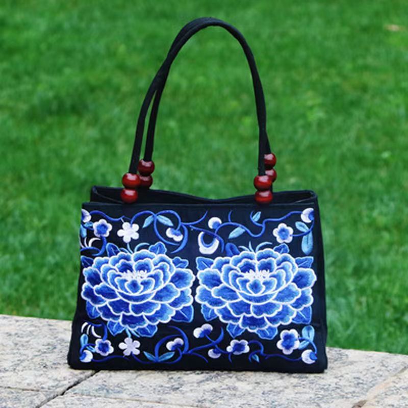 Women's Ethnic Style Double Sided Embroidery Handbag