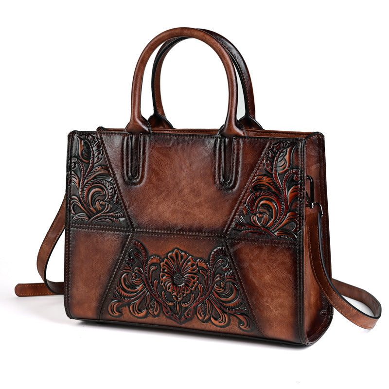 New Embossed Patchwork Womens Bag With Large Capacity