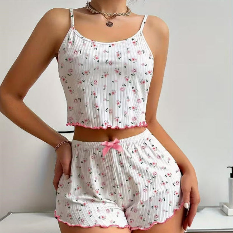 Women's Fashion Lace Sexy Camisole And Shorts Set