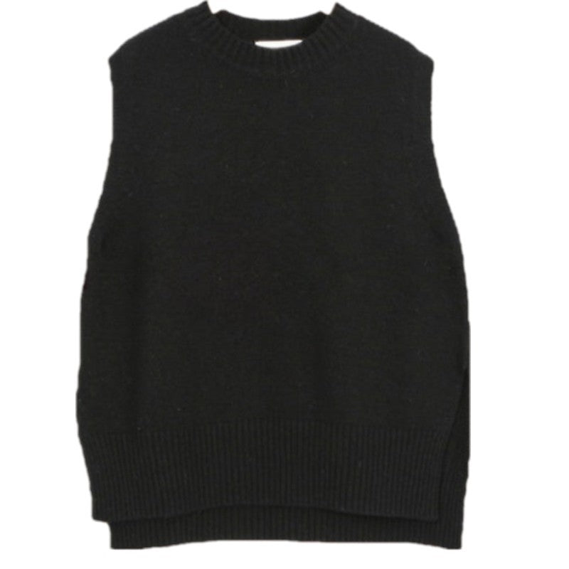 Knitted Vest Round Neck Vest Sweater Pullover Women's Sleeveless Loose