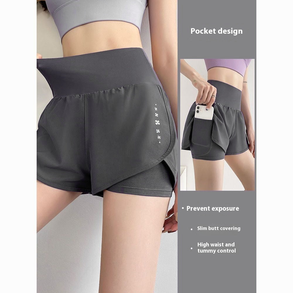 Yogatøj Lomme Sportsshorts Dame Hurtigtørrende Fitness