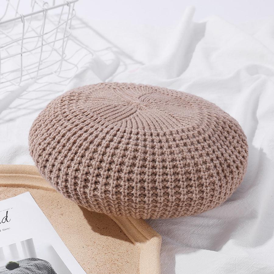 Popular Macaron Color Knit Beret Hat Women