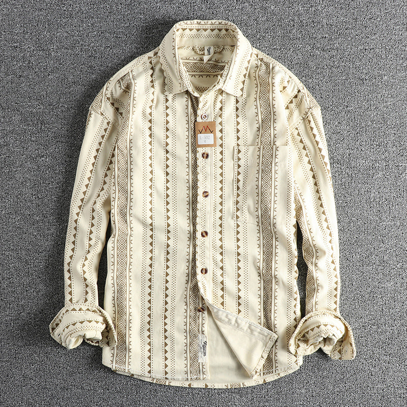 Ethnic Style Navajo Totem American Retro Casual Men's Shirt