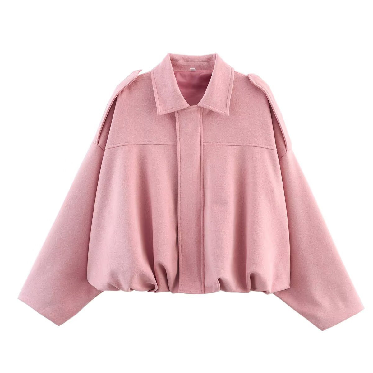 Pilotjakke Flagermusærme Lynlås Casual Top