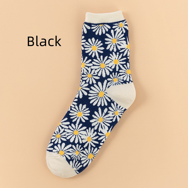 Winter Creative Small Daisy Flower Women's Socks