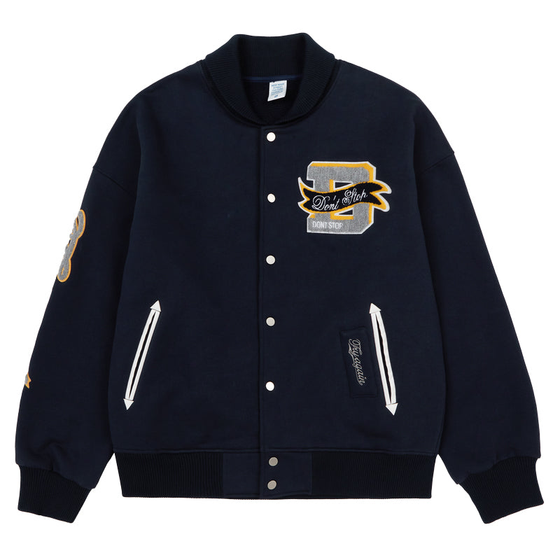 Baseballuniform i polarfleece med broderi og klistermærker i kontrastfarver