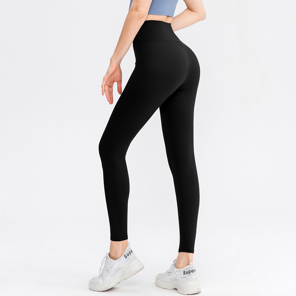 Autumn And Winter High Waist Yoga Pants Women's Skin-friendly Double-sided Nude Feel Cross High Waist Slim Look Running Fitness Sports Pants