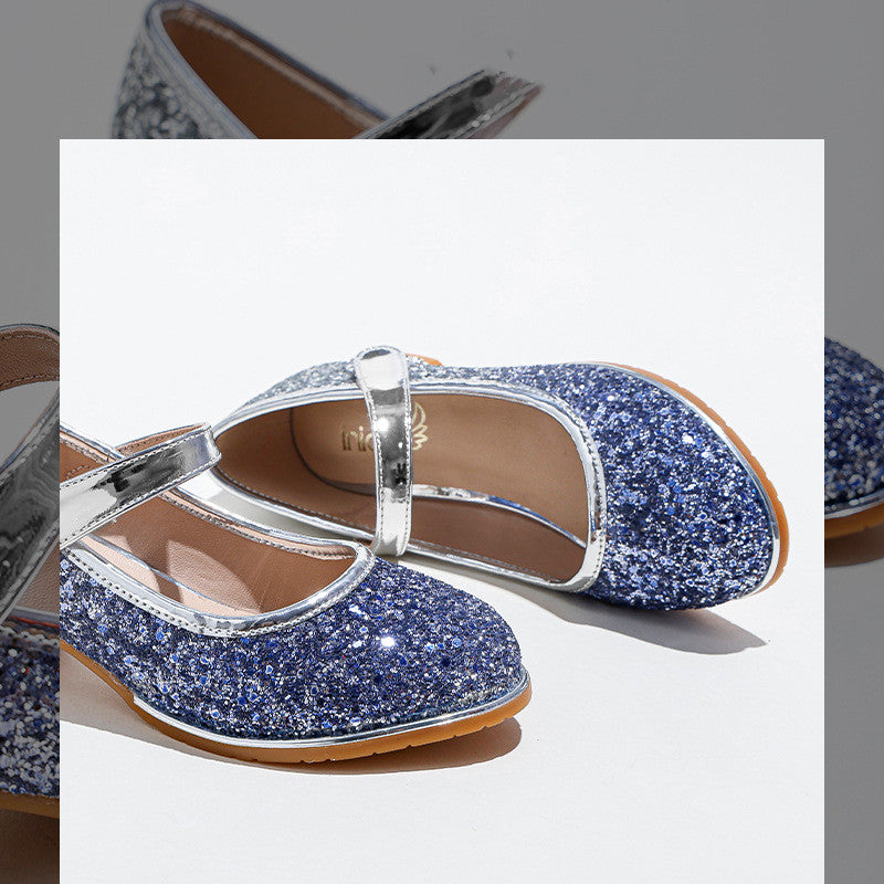 Fashion New Velcro Girls Heel Shoes