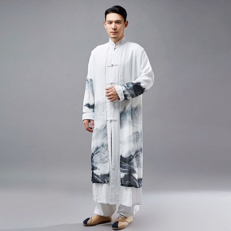 Chinese Style Fake Two Retro Tang Suit Gowns Hanfu Men's Ancient Style Men's Clothing