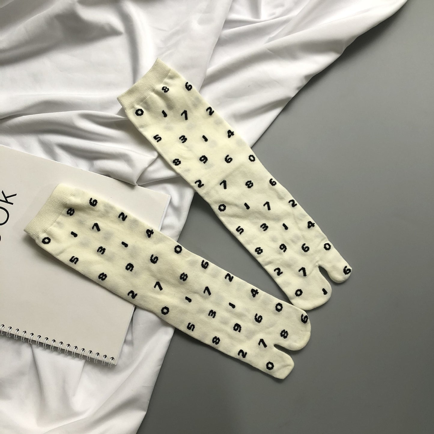 Toe Socks 200-needle Jacquard Combed Cotton For Women