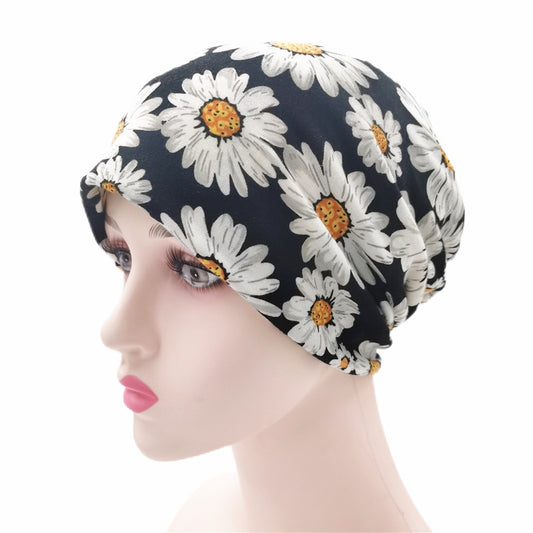 Printed Multifunctional Turban Chrysanthemum Pullover Hat For Men And Women