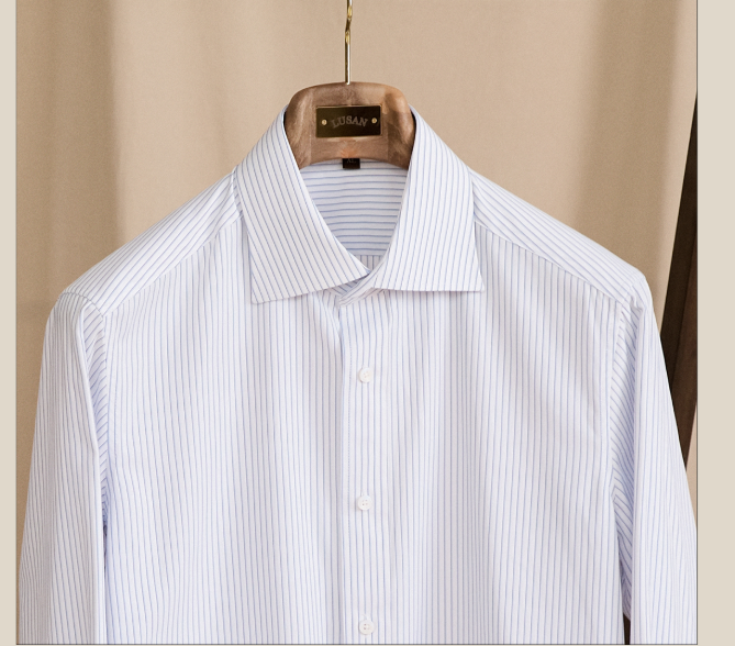 Italian-style Business Windsor-collar Fashionable Striped Long-sleeve Shirt