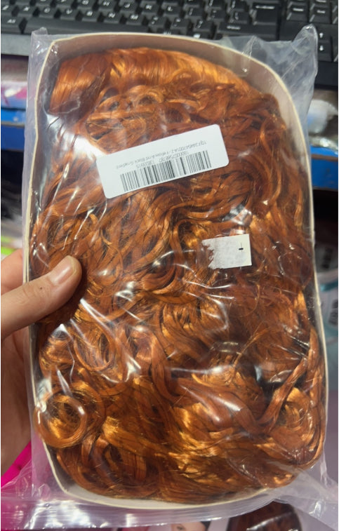 Long Curly African Small Curly Wig Dyed Gradually Brown High Temperature Fiber Wig