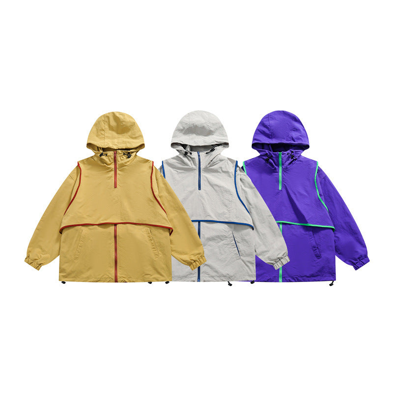 Hip Hop Detachable Vest Men's Assault Jacket Hooded