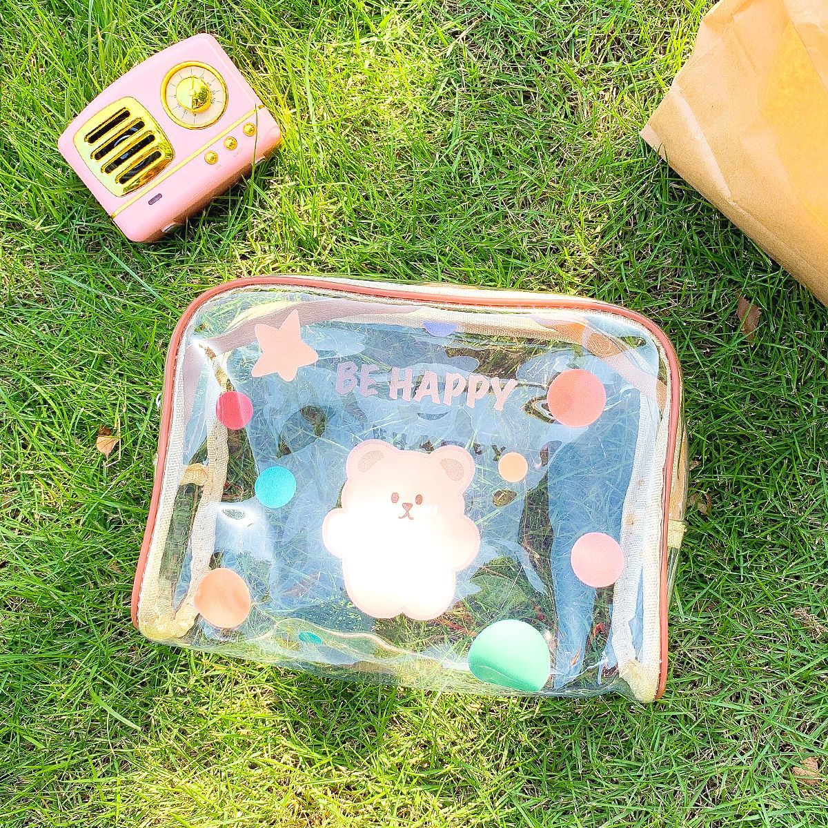 Creative Cartoon Transparent Makeup Waterproof Travel Storage Bag