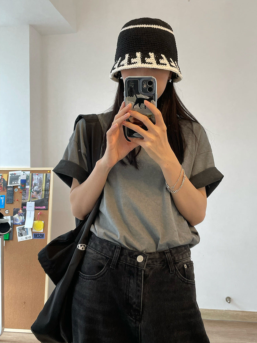 Monochrome Versatile Knitted Fisherman's Hat Children