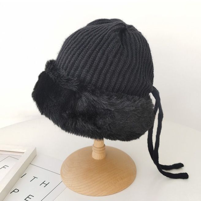 Plush Stitching Ear Woolen Cap Children